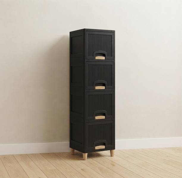 YASHODEEP PLASTIC multi layer drawer Storage Cabinet with Strong Back Support Panel Plastic Free Standing Cabinet