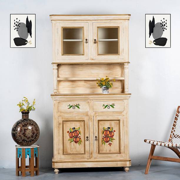 APRODZ Filke Wooden Handpainted Sideboard Solid Wood Free Standing Chest of Drawers