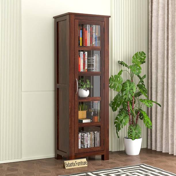 Ekdantix Furniture Sheesham Wood Crockery Cabinet | Kitchen Cabinet | Display Rack | Bookshelf Solid Wood Free Standing Cabinet