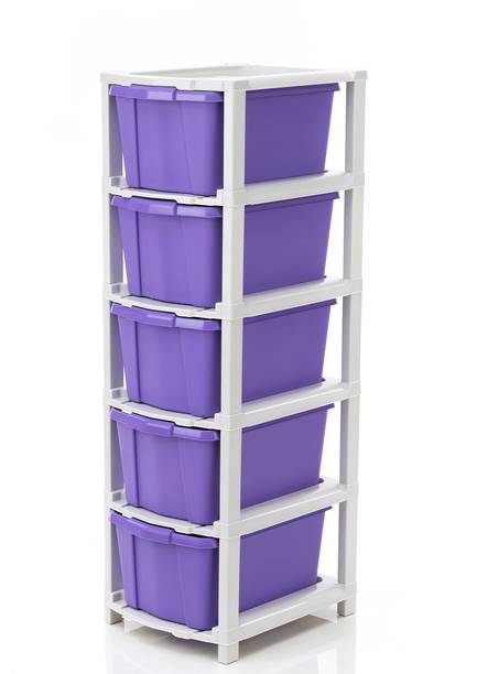 PALAK 5 Plastic Modular Drawer System for Home, Office, Hospital, Parlor, Doctors Plastic Free Standing Chest of Drawers