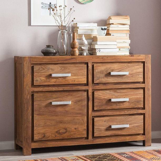 Cherry Wood Sheesham (Rosewood) Solid Wood Free Standing Chest of Drawers