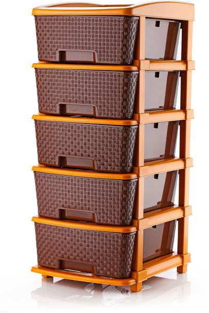 પાલક 5 Plastic Modular Drawer System for Home, Office, Hospital, Parlor પ્લાસ્ટિક ફ્રી સ્ટેન્ડિંગ ડ્રૉઅર્સની ચેસ્ટ