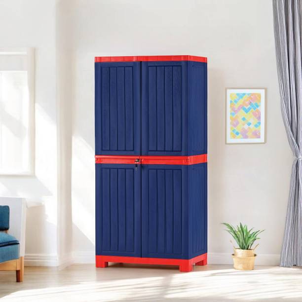 AVRO Multipurpose Star Cupboard for Storage Books and Clothes Organizer Wardrobe Plastic Free Standing Cabinet