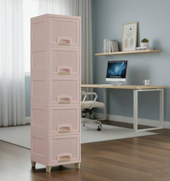 MAXTID Multi Layer Compact Storage Unit for Baby Clothes, Toys and Essentials Plastic Free Standing Cabinet