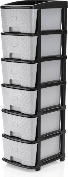 Pinkwhale 6 Compartments Plastic NEW 6XL STONE GREY COLOR MODULAR DRAWER SYSTEM MULTI PURPOSE STORAGE BOX BASKET