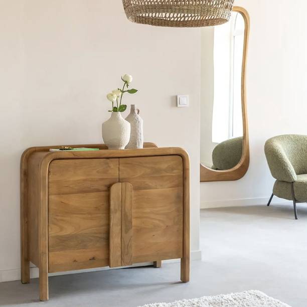 THE ATTIC The Attic Elfwood Classic Sideboard, Wooden Sideboard Cabinet, Crockery Cabinet Solid Wood Free Standing Sideboard