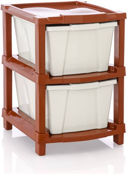 Vallaree 2 Layer Drawer Storage Organizer Multipurpose Plastic Free Standing Chest of Drawers