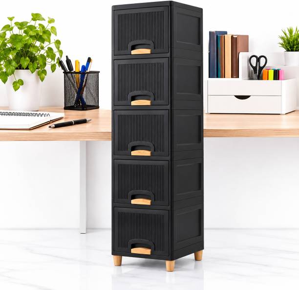 Surety for Safety Tall Office Storage Tower for Files, Stationery and Household Supplies Plastic Free Standing Cabinet