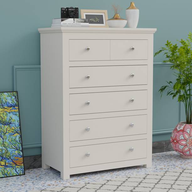 Krishna Wood Decor Solid Wood 6 Drawer Cabinet | Wooden Storage Chest with Drawer for Bedroom | Solid Wood Free Standing Chest of Drawers