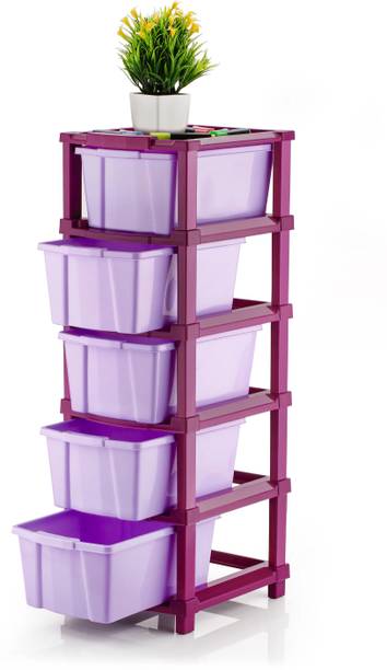 PALAK 5 Plastic Modular Drawer System for Home, Office, Hospital, Parlor, Doctors Plastic Free Standing Chest of Drawers