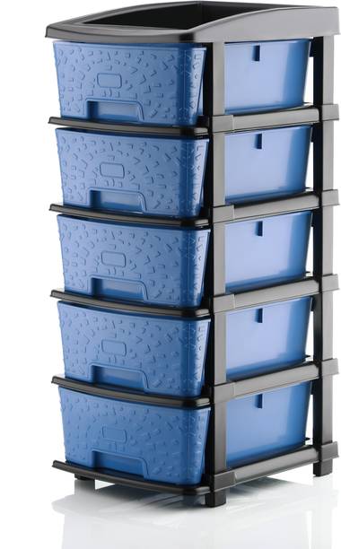 KAVIRA STONE_5XL_BLUE Plastic Free Standing Chest of Drawers