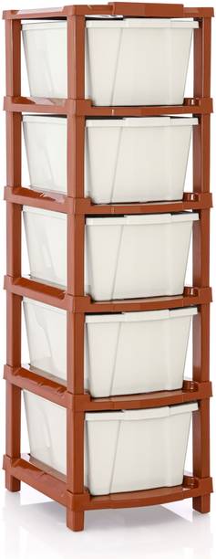 Vallaree 5 Layer Drawer Storage Organizer Multipurpose Plastic Free Standing Chest of Drawers