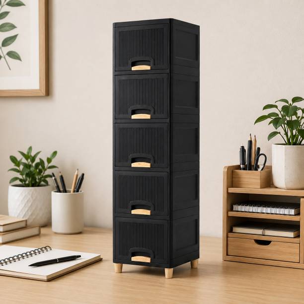 ZUDAZ Multi Layer Balcony Organizer Cabinet with Drawers for Everyday Supplies Plastic Crockery Cabinet