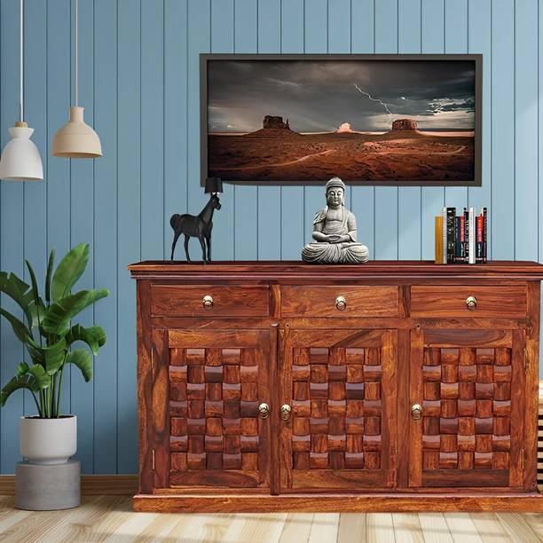 Devsignature Sheesham Wood Cabinet/Wooden sideboard cabinet/wooden drawer For Livingroom/Home Solid Wood Free Standing Cabinet