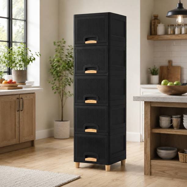 JAINPET Tall Multi Purpose Living Room Storage Unit for Neat Home Organization Plastic Free Standing Cabinet