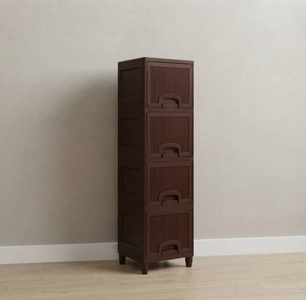 MAXTID Plastic Multipurpose Storage Cupboard for Home PP Collapsible Wardrobe