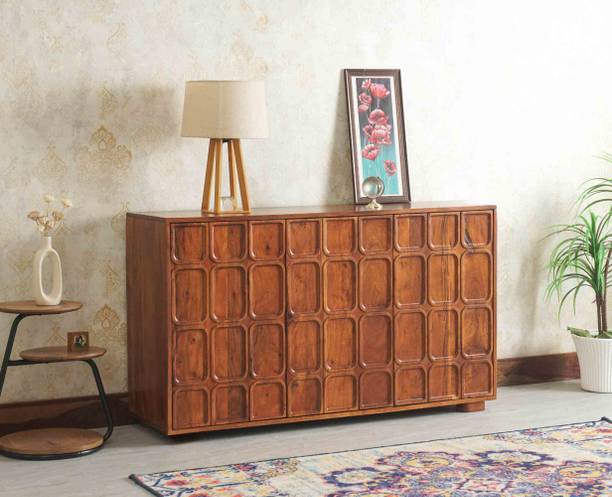 Woodefly Sideboard- 3 Door Solid Wood Free Standing Sideboard