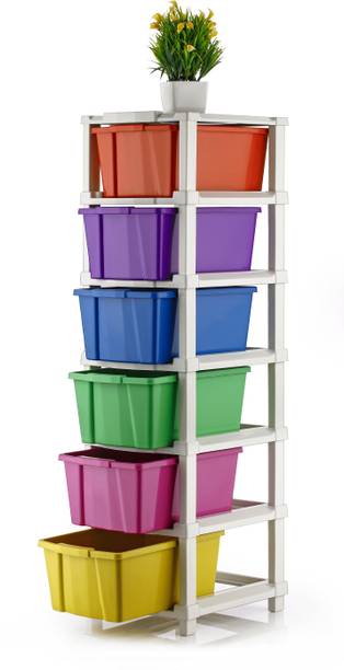 KAVIRA CLASSIC 6XL MULTI Plastic Modular Drawer System for Home, Office, Hospital Plastic Free Standing Chest of Drawers