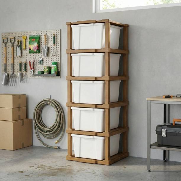 GROTHEORY Under-Stair Storage Hack Slim Profile Drawer Unit PP Collapsible Wardrobe