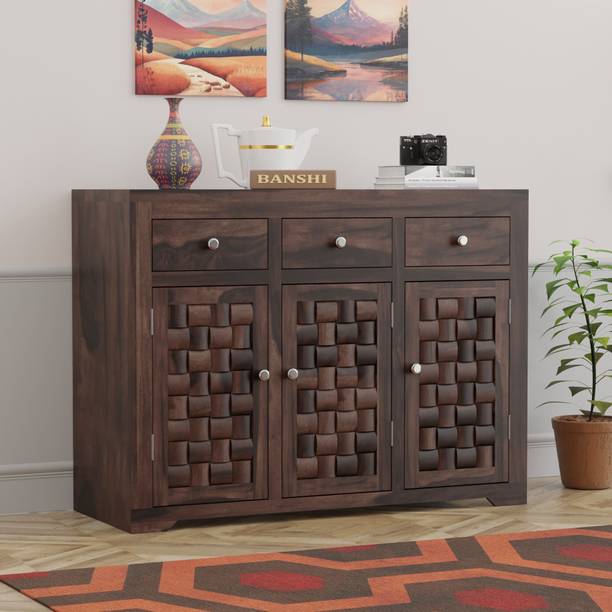 Banshi Solid Wood Storage Cabinet | Wooden Kitchen Cabinet | Crockery Storage Cupboard Solid Wood Free Standing Cabinet