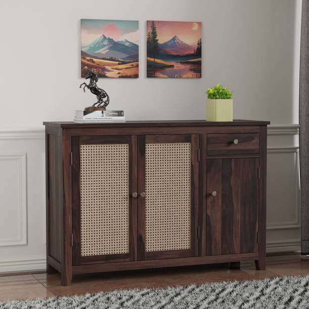 Banshi Solid Wood Storage Cabinet | Wooden Kitchen Cabinet | Crockery Storage Cupboard Solid Wood Free Standing Cabinet
