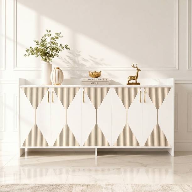 Flipkart Perfect Homes Multipurpose Modern Storage Cabinet Sideboard | Wooden Console for Living Room Engineered Wood Kitchen Cabinet