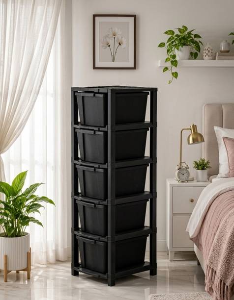 MAXTID Plastic Almirah for Bedroom Use Plastic Free Standing Cabinet
