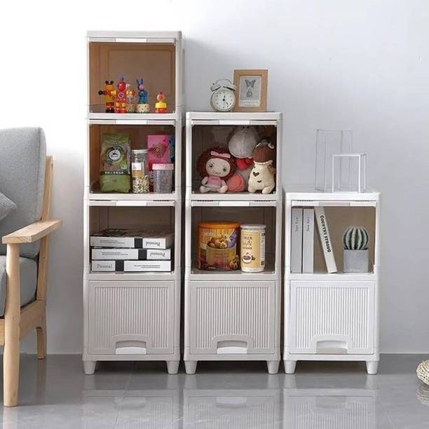 Shiswa 4 Layer Foldable Cabinet Storage Plastic Modular Drawer Plastic Free Standing Chest of Drawers
