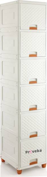 Praveka 6 Doors Multi-Purpose Organizer Modular Storage Plastic Free Standing Cabinet