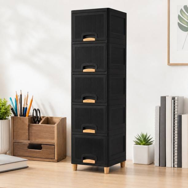 Surety for Safety Space Efficient Bathroom Cabinet with Multiple Drawers for Accessories Plastic Crockery Cabinet