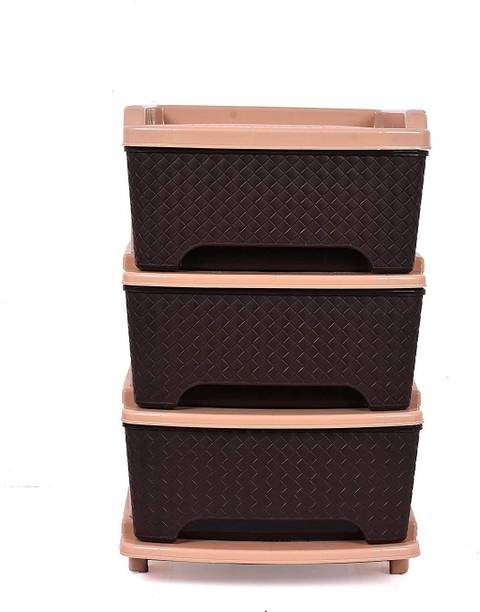 YUIOP - Organiser 3 Drawers Multipurpose Cabinet - Durable - For Kitchen,Office Plastic Free Standing Chest of Drawers
