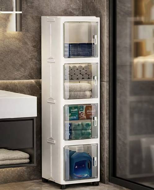 Sasimo 4 Layer Foldable Cabinet Plastic Cupboard For Storage Modular Drawer Plastic Free Standing Cabinet