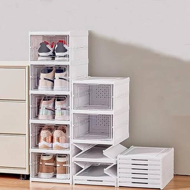 FLASHKITCH Multipurpose Foldable Storage Cabinet | Shoe Organizer for Home 5 Tier | Plastic Free Standing Chest of Drawers
