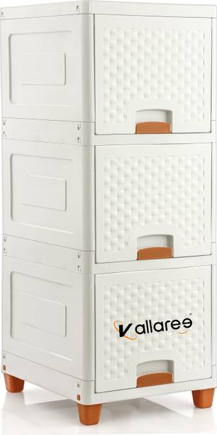Vallaree 3 Layer Drawer Storage Organizer Multipurpose Plastic Free Standing Cabinet