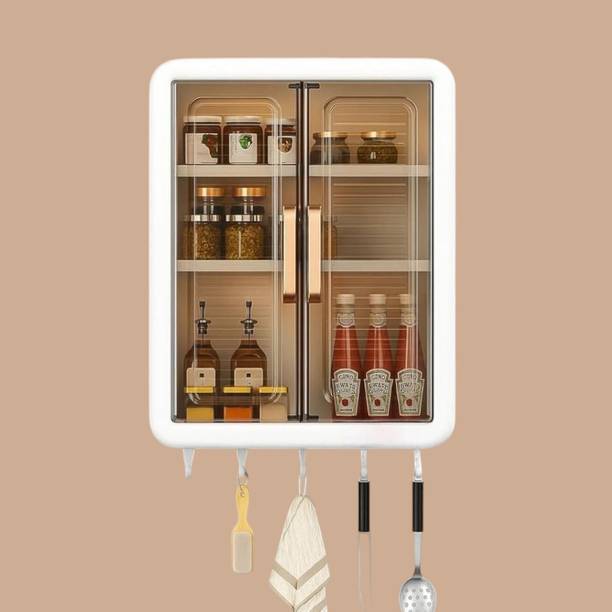 forsel Bathroom Storage Cupboard Wall Mounted Organizer with Shelves Plastic Wall Mount Cabinet