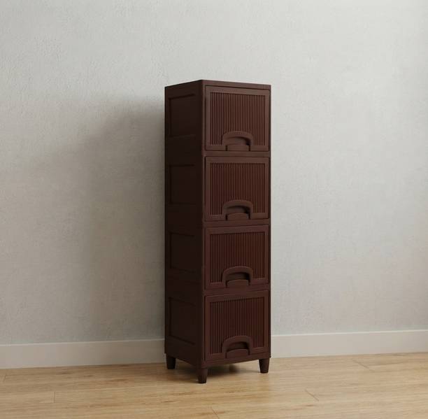MAXTID Multipurpose Plastic Free Standing Cupboard for Office and Home Storage PP Collapsible Wardrobe
