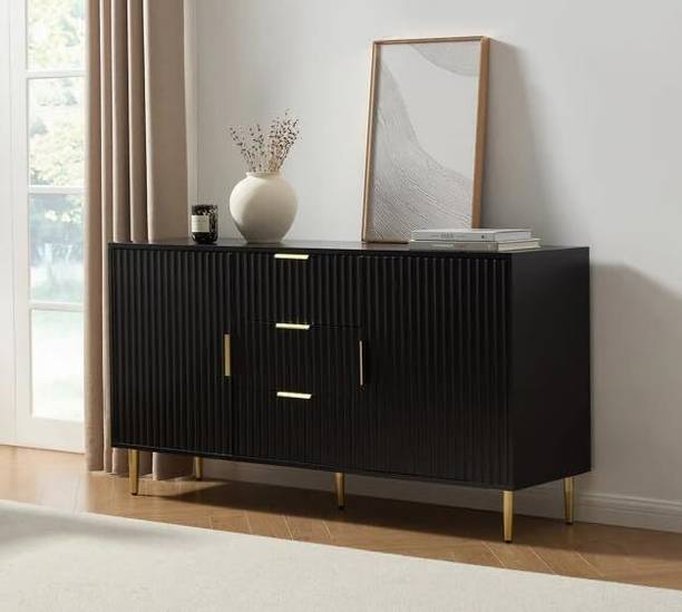 FURNITELL FURNITELL Solid Wood Sideboard, Wooden Cabinet With Drawer Solid Wood Free Standing Sideboard