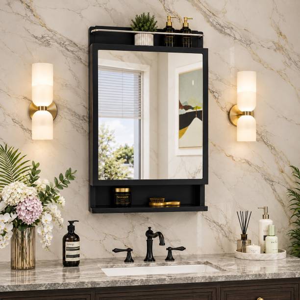 LUPPRA Multipurpose Bathroom & Bedroom Wall Cabinet mirror Plastic Dressing Table Plastic Wall Mount Cabinet