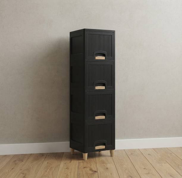 MAXTID Plastic Utility Storage Cupboard for Modern Homes Plastic Free Standing Chest of Drawers