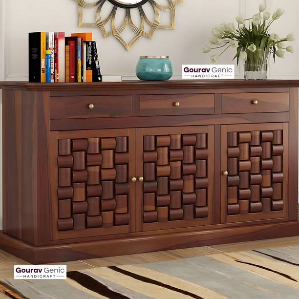 Gouravgenics Handicraft Tile Solid Wood Free Standing Sideboard