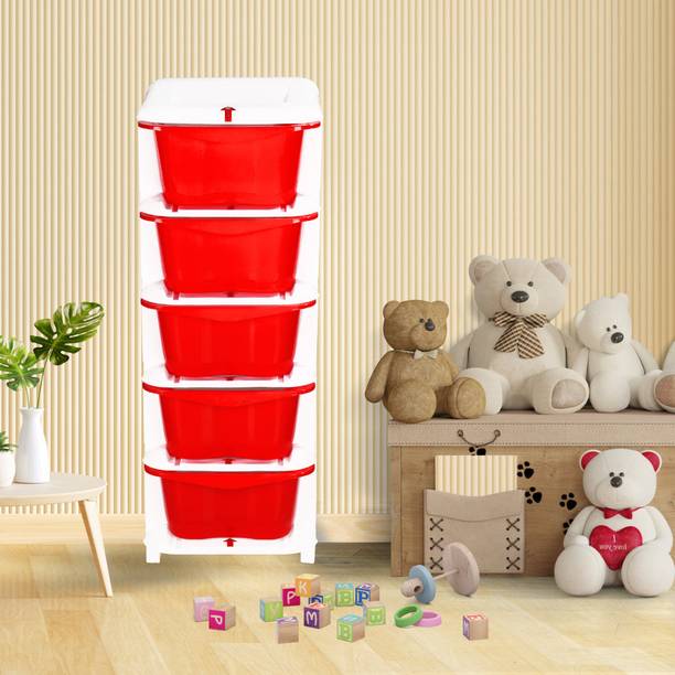 3D METRO SUPER STORE 5XL Large Modular Storage Drawer Kitchen Rack Plastic Drawer for Toy Clothes Plastic Free Standing Cabinet