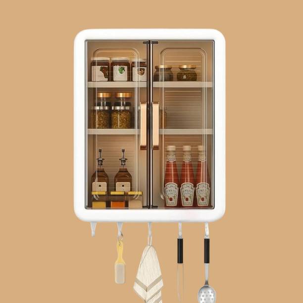 FORSQUARE HARDWARE PRODUCTS Wall Mounted Storage Cupboard for Home Bathroom and Kitchen Plastic Wall Mount Cabinet