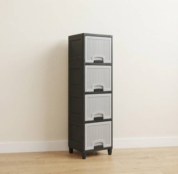 Surety for Safety Multi Layer Plastic Storage Cabinet for Home Kitchen and Bathroom Plastic Free Standing Cabinet