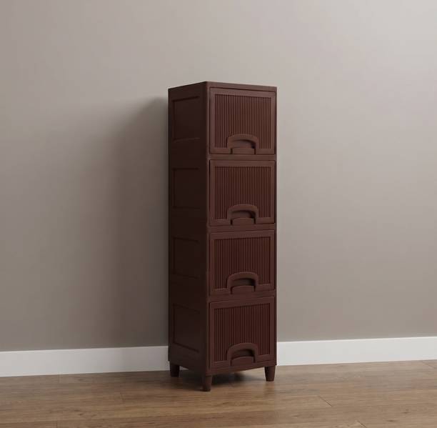 Surety for Safety Multipurpose Plastic Storage Cabinet for Bedroom and Living Room Plastic Free Standing Cabinet