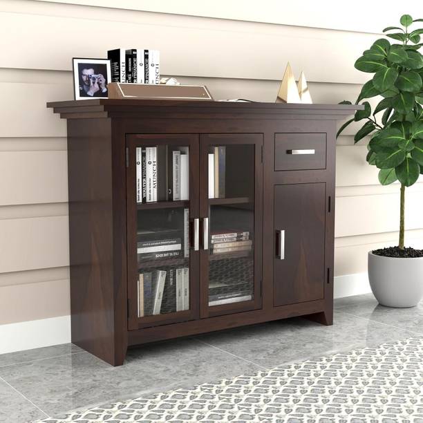 Deshnok Art Sheesham Wooden Sideboard Storage Cabinets With Drawer for Living Room Solid Wood Free Standing Sideboard