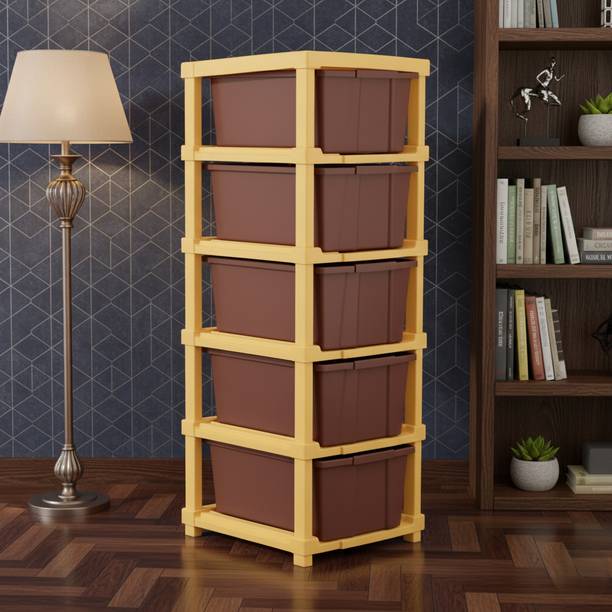 MAXTID Multi layer Drawer Cabinet for Bathroom Storage Plastic Free Standing Cabinet