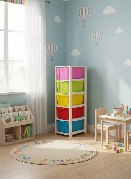 SUPTIKES Multi layer Plastic Storage Cabinet for Clothes with Spacious Drawers PP Collapsible Wardrobe