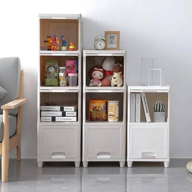 PSA Foldable Cabinet Plastic Cupboard For Storage Plastic Modular Drawer Plastic Free Standing Chest of Drawers