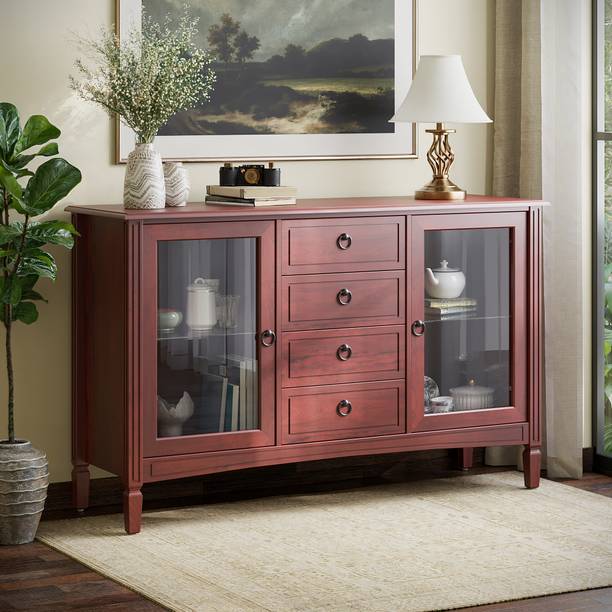 Wakefit Kumen - Ambrosia Teak Solid Wood Free Standing Sideboard