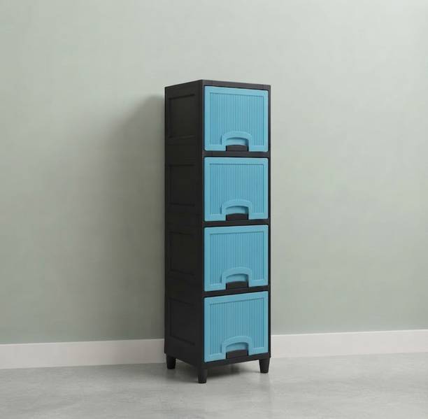 MAXTID Plastic Storage Cupboard for Home Utility and Daily Essentials Plastic Free Standing Chest of Drawers